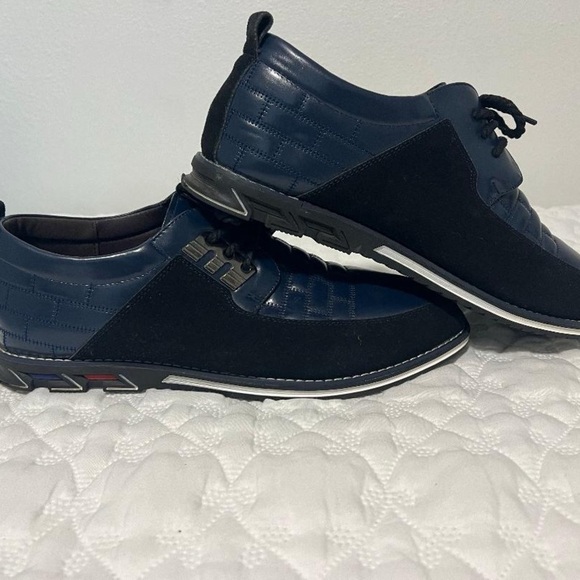 Gatsby Men’s Leather Shoes Size EU 48 Navy & Black - Picture 3 of 8